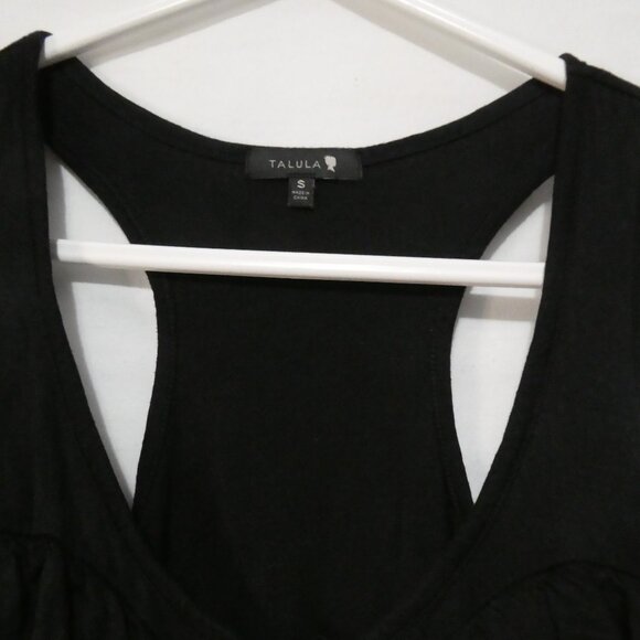 TALULA | small | Black Tiered Ruffle Raverback Sleeveless Top - Picture 4 of 14